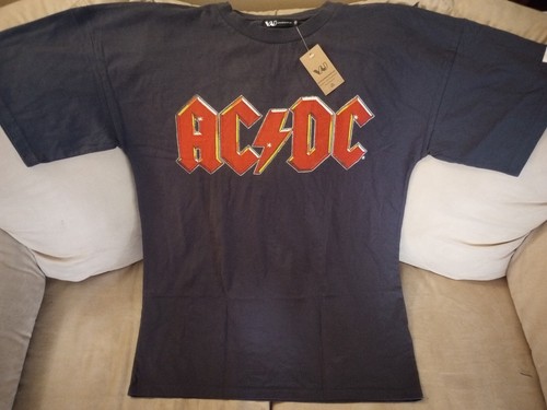 Retro AC/DC Mens T Shirt 2XL Fly on The Wall Tour 1985 Gray reprint - Picture 1 of 5