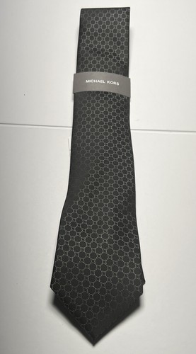 Michael Kors Neck Tie Black Pearsall Dot Silk Blend MSRP $69.50 NWT - Picture 4 of 4