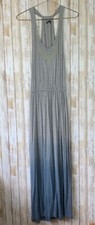 Anthropologie Gypsy 05 Global Village Gray Blue Ombre Beaded Maxi Dress XS