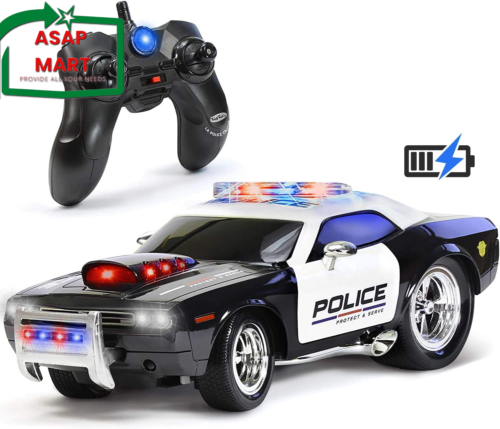 Rechargeable Police Car Remote Control Toy for Kids, Hobby Rc Cars Toys with Lig - Picture 9 of 12