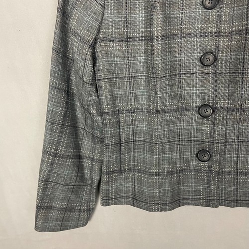 Pendleton Petite Damen Schurwolle Kragen Blazer Größe 6 P kariert grau - Bild 6 von 17
