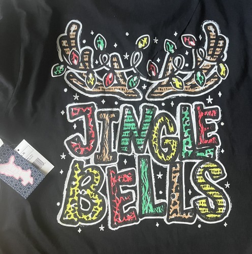Christmas Black Long Sleeve T Shirt Size Large Southern Y’all Festive Unisex NWT - Picture 4 of 5