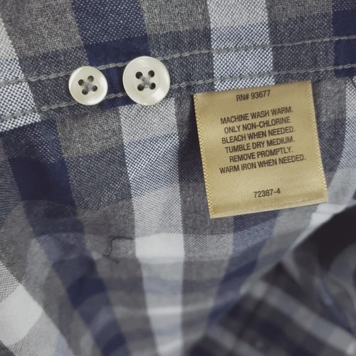 The Foundry Shirt Mens 3XLT Blue Gray White Plaid Cotton Casual Button-Down - Picture 8 of 10