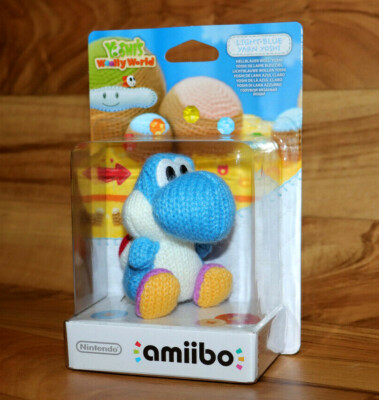 Amiibo Yoshi's Woolly World Yarn Yoshi Light Blue Hellblauer Blau