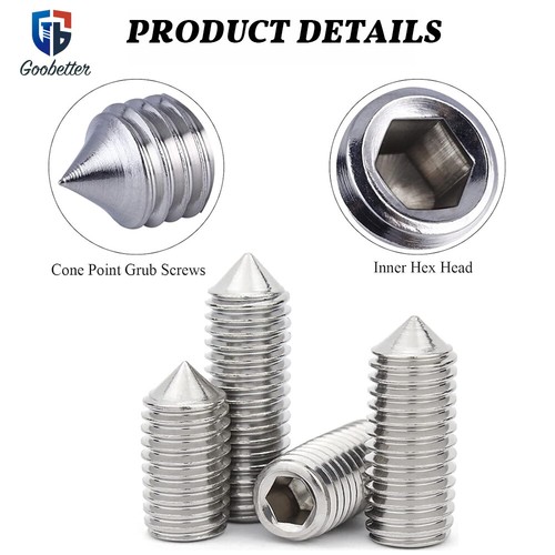 Kegelspitze Madenschrauben Innensechskant M2 M2,5 - M5 A2 Edelstahl DIN 914 - Bild 4 von 15