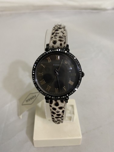 Faux Cheetah Hair Leather Watch 