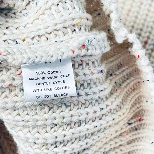Oat Co Cotton Sprinkle Sweater Womens M Creamy White Chunky Knit Sustainable - Picture 6 of 10