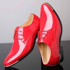 Men Dress Shoes Patent Leather Lace Up Flats Wedding Shoes Plus Size 38-48