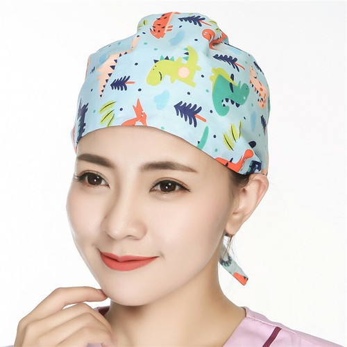 Doctors Nurse Hat Adjustable Floral Printed Bouffant Cap Hair Cover Worked Scrub - Picture 402 of 442