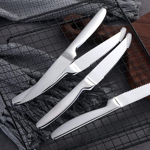 Steak Knife Set 5 Piece Serrated Heavy Duty Stainless Steel Table Knife Cuts ... - Picture 6 of 8