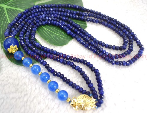 Natural 3 Rows 2x4mm Faceted Multicilor Gems Rondelle Beads Necklace 17-19in - Picture 3 of 73
