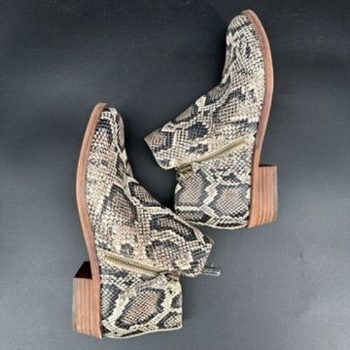 Stivaletti stivaletti NUOVI Gianni Bini pelle di serpente stampa serpente pelle zip laterale misura - Foto 10 di 13