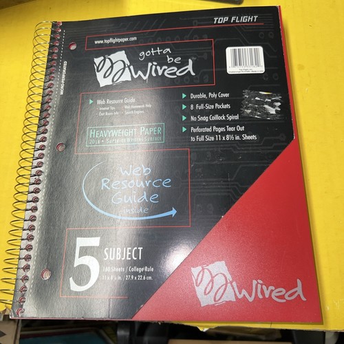 Top Flight Wired Personal Wirebound Notebook, 160 Sheets, College Rule, 11x87/8 - Picture 1 of 20