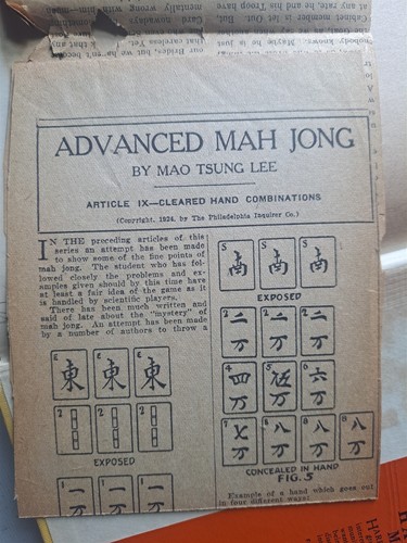 How to Play Pung Chow (Scientific Mah Jong) by L.L. Harr, 1923 HC, Jacket - Foto 6 di 7
