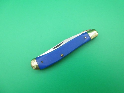 Vintage Schrade 194OT Gunstock Liner Lock Folding Pocket Knife USA Blue - Picture 7 of 9