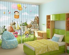 3D Kids Houses 667 Blockout Photo Curtain Printing Curtains Drapes Fabric Window