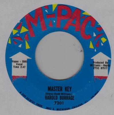 HAROLD BURRAGE Master key / Faith M pac 7201 northern soul mid tempo from 1963