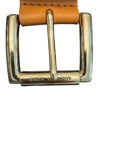MICHAEL KORS Womens Brown Classic Logo Studded Leather Belt Size Medium - Picture 3 of 5