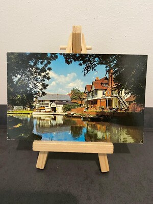 Vintage Postkarte The River Wey, Guildford, Boote, Natur, Architektur, Wasser