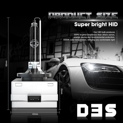 2PCS NEW D3S 66340 6000K WHITE BRIGHT 35W HID XENON LIGHT BULBS SET HEADLIGHTS - Picture 2 of 10