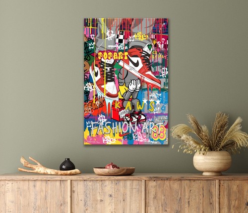 Cartoon Character on Skateboard Painting 40x60cm Canvas or Metal Print Wall Art - Picture 1 of 4