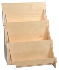 Three Tier Birch Plywood Display Stand, 12.25" x 10"x 22" deep quick assembly
