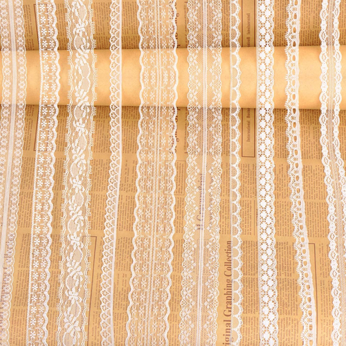 Cinta De Encaje Blanco Con Patrones Variados Color Crema Vintage Para Costura - Imagen 10 de 12