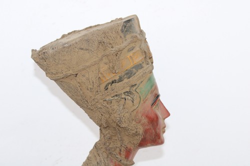 EINZIGARTIGE HANDGEFERTIGTE ANTIKE ÄGYPTISCHE PHARAONIKER mumifizierte Nofretete Kopf Statue (B+) - Bild 10 von 20