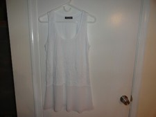 Jurrealist, White long tunic, sleeveless, USA made.