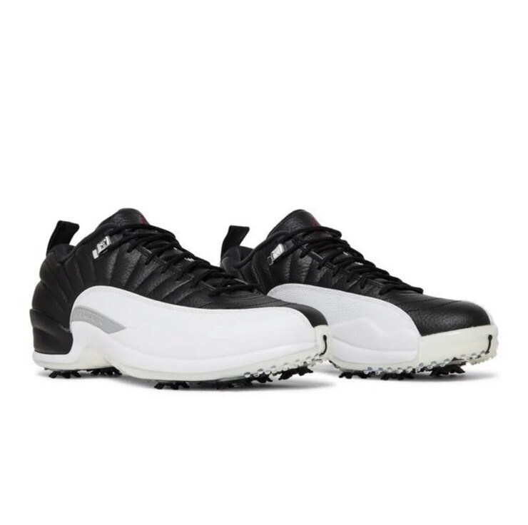Nike Air Jordan 12 Low Golf Playoffs White Black Cleats