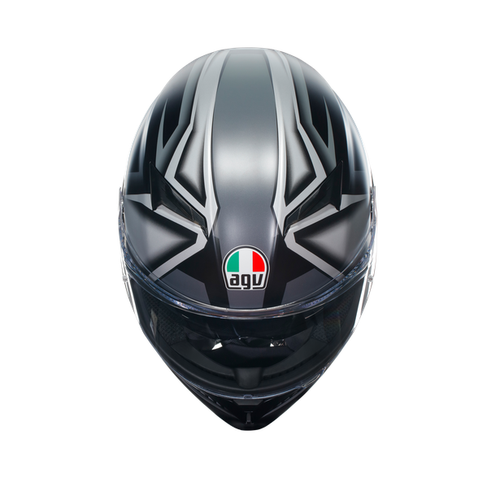 Full Face Motorcycle Helmet Agv K3 Compound Matte Black Grey XL - Picture 3 of 4