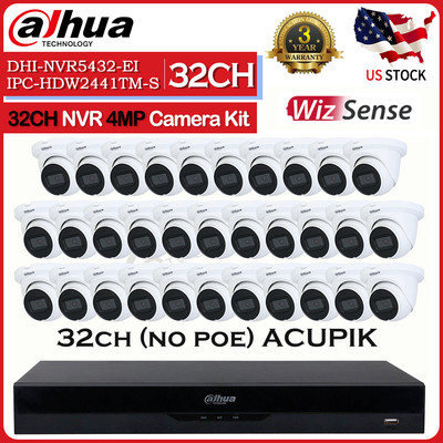 Dahua Security System 32CH 4HDD AI NVR 4MP Security IP Camera Mic WizSense Lot