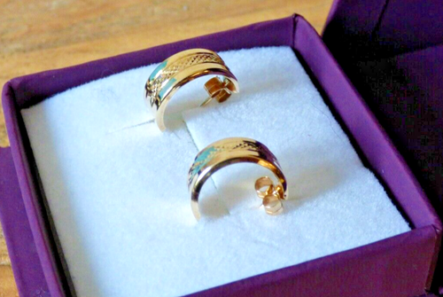 375 9CT GOLD CIRCLE FINE JEWELLERY EARRINGS 0.6G #1J ANNIVERSARY FREE UK PP💕❤️ - Picture 3 of 6