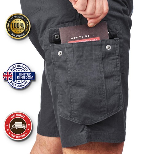 Mens Big Size Cargo Combat Shorts 100% Cotton With Belt Travel Trekking Shorts - Picture 3 of 12