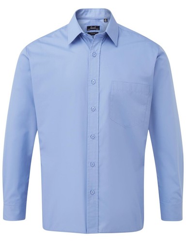 Camisa de popelín de manga larga Premier para hombre de fácil cuidado oficina trabajo informal negocios - Imagen 19 de 30