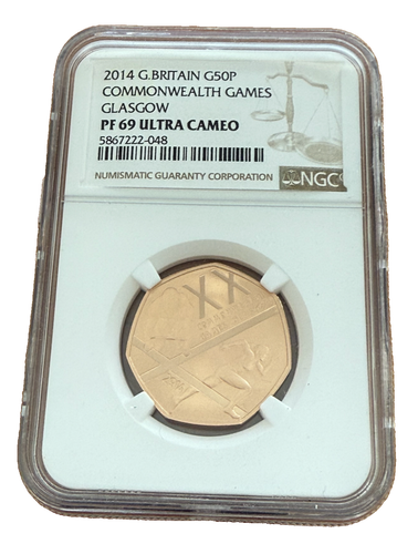 Great Britain 2014 Gold 50 Pence NGC PF69UC Commonwealth Games Mintage 385 - Picture 1 of 2