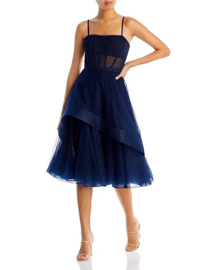 bcbg blue tulle dress High Low Organza Tulle Gown Skyway / 14