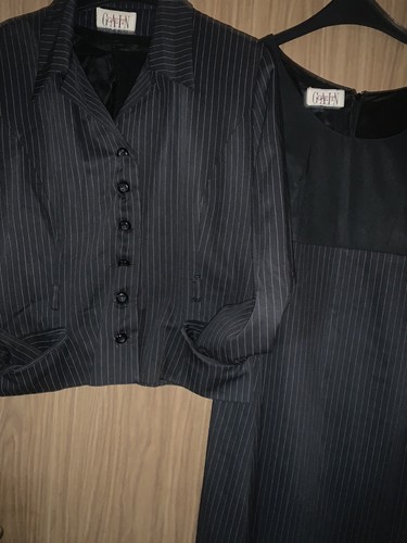 GET GAIN Top stylishe Designer - Zweiteiler Blazer und Etuikleid Gr. 40 Blau - Bild 4 von 17