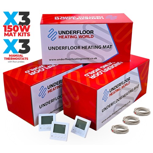 Electric Underfloor Heating Mat Kit 150W/m2 X 3 TRADE PACK - Next Day Delivery - Picture 3 of 4
