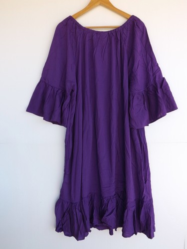 New Autograph Dress 20 Womens Purple Frill Ruffle Sleeve Elastic Neck Gems - Picture 6 of 7
