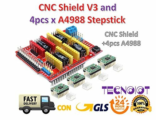 CNC Shield V3 Expansion Board + 4pcs A4988 Stepper Motor Driver For 3d (e1c)