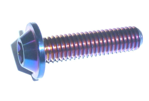 BURNT BLUE M6 10-35 Titanium Low Profile T30 Torx Washer Head Bolt Enduro bike - Picture 17 of 19