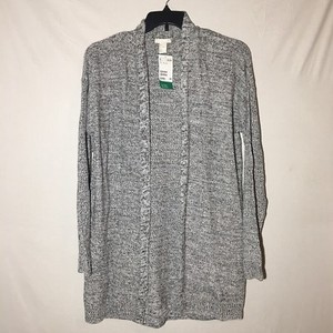 Details about H&M Open Cardigan Sweater Women Large Long Sleeve Black White Details about H&M Open Cardigan Sweater Women Large Long Sleeve Black White