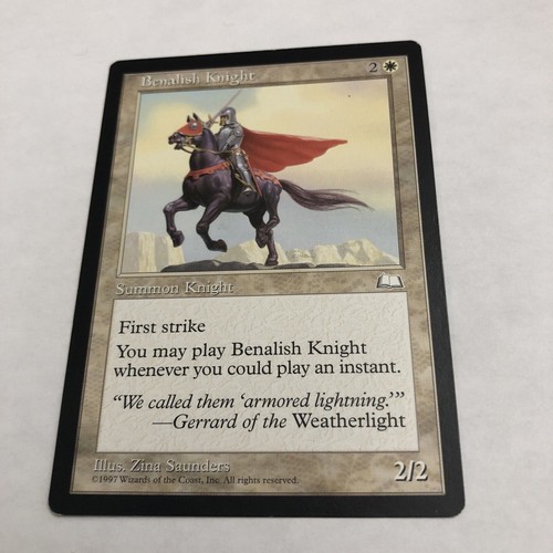 Magic The Gathering Benalish Knight Weatherlight Creature Common - Picture 1 of 11