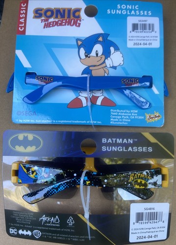 Sonic-Batman Sun-Staches Sunglasses One Size Costume Cosplay Dress Up - Picture 2 of 2