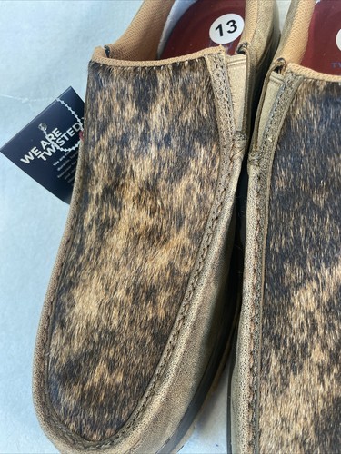 Twisted X Men 13 M Brindle Cowhide Leather Moc Slip-on Bomber Loafer MXC0009 - Picture 5 of 7