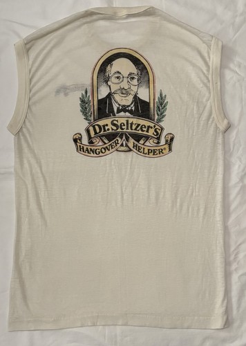 Vintage papierdünnes Burnout T-Shirt Herren Größe XL Dr. Seltzer's Kater 18"x27" - Bild 3 von 6