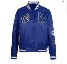 BRAND NEW MLB LOS ANGELES DODGERS WORLD SERIES WOMEN'S RIB SATIN JACKET LARGE