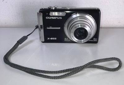 #ad OLYMPUS Digital Camera X 855 8MP 5x Optical Zoom Compact Black Spares Repair GBP 17.96