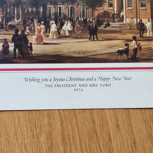 Stampa cartolina di Natale Presidente Ford 1976 - Staff Casa Bianca - Grande / Reichardt - Foto 2 di 6